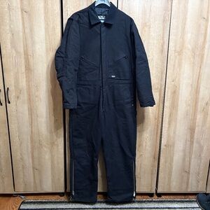 Walls Work Wear Black Insulated Coveralls Mens Large Regular Lined Full Zip Suit